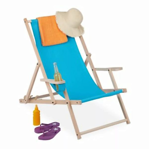 relaxdays Liegestuhl klappbar hellblau günstig online kaufen
