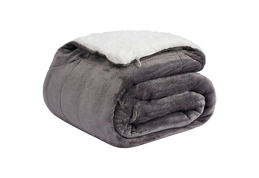 Wohndecke Cloudy Decke Kuscheldecke warm Sherpa Couchdecke mit Ecktasche, B günstig online kaufen