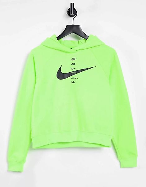 Nike – Kapuzenpullover mit Swoosh-Logo in Grün günstig online kaufen