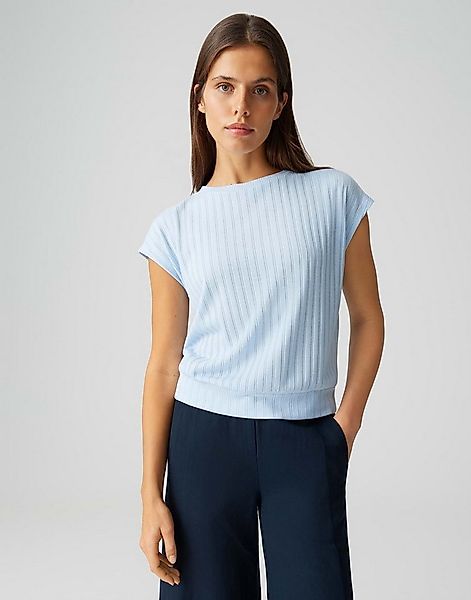 OPUS Kurzarmshirt Sapino aus Jersey mit Rippstruktur leichte Transparenz, w günstig online kaufen