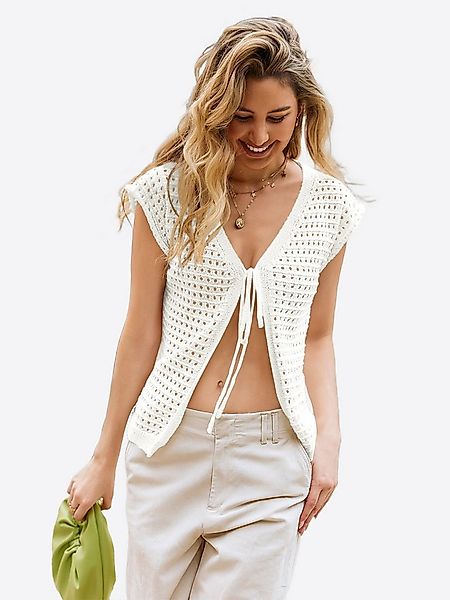 Imily Bela Kurzarmpullover Damen Kurze Strickpullover zum Überwerfen (Packu günstig online kaufen