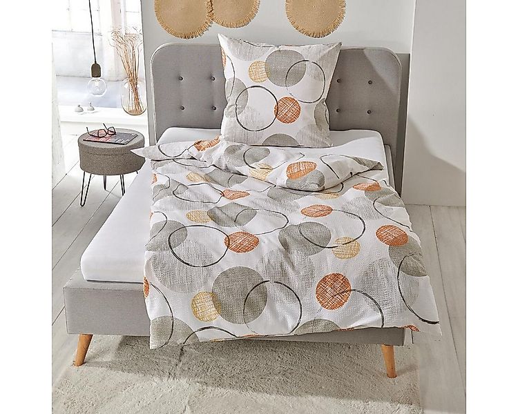 TRAUMSCHLAF Bettwäsche Kreise, Seersucker, 3 teilig, ideale Sommerbettwäsch günstig online kaufen