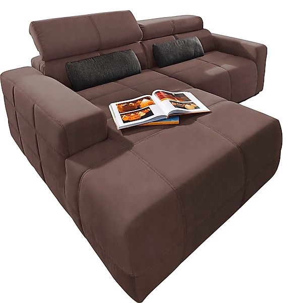 DOMO collection Ecksofa »Brandon, inkl. Kopfteilverstellung, B/T/H: 214/100 günstig online kaufen