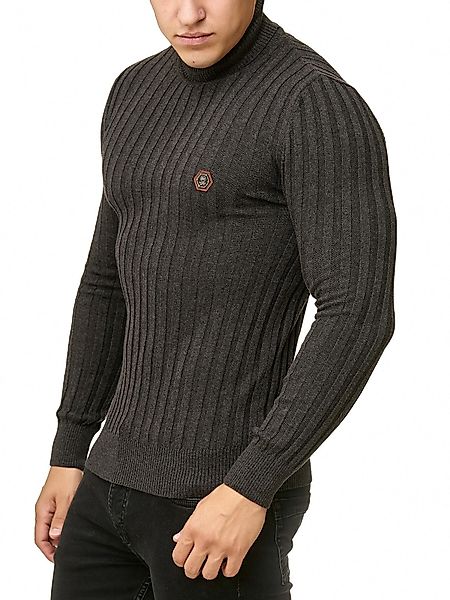 RedBridge Strickpullover Rollkragen Strickpullover mit Logopatch günstig online kaufen