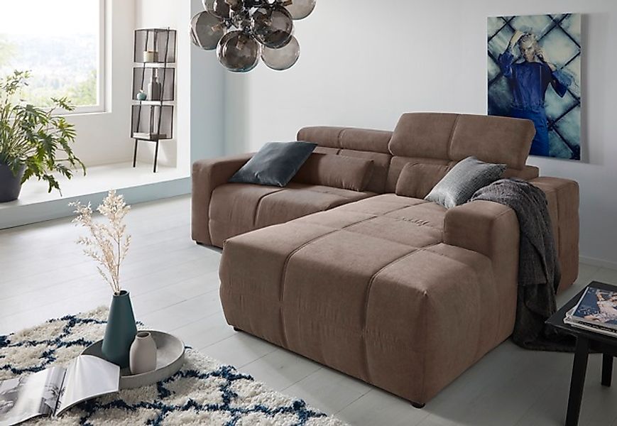DOMO collection Ecksofa »Brandon, inkl. Kopfteilverstellung, B/T/H: 214/100 günstig online kaufen