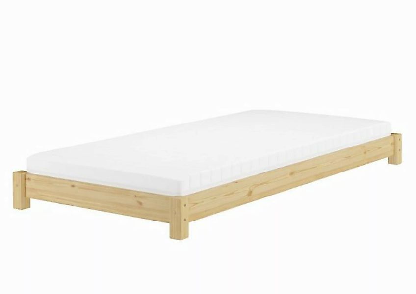 ERST-HOLZ Bett Flachbett Einzelbett Echtholzbett 100x200 Kiefer massiv, Kie günstig online kaufen