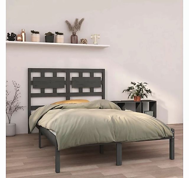 furnicato Bett Massivholzbett Grau 140x190 cm günstig online kaufen