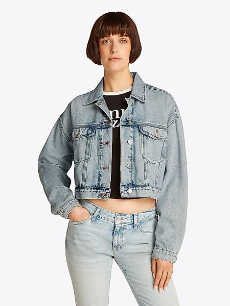 Tommy Jeans Jeansjacke "OVSZ CROP TRUCKER JACKET BI6012", mit kurzem Schnit günstig online kaufen