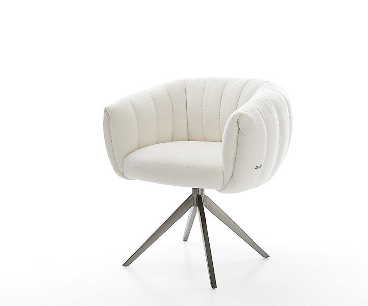 Drehstuhl Jada-Flex Bouclé Soft Beige Kreuzgestell breit Graphit 360° drehb günstig online kaufen