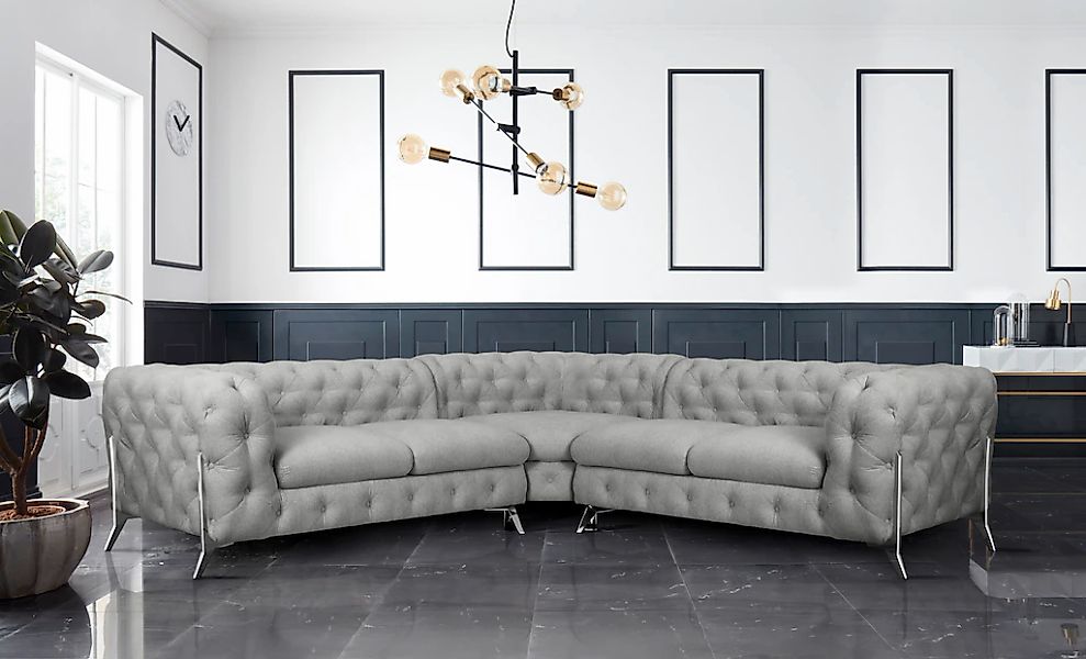 Leonique Chesterfield-Sofa »Amaury L-Form«, Chesterfield-Optik, Breite/Tief günstig online kaufen
