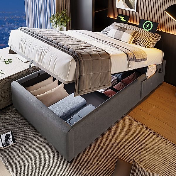 HAUSS SPOLE Polsterbett 90×200cm mit USB- günstig online kaufen
