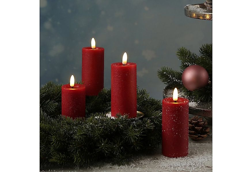 Adilina LED-Kerze Kerzenset LINA Rustik Optik für Adventskranz 5x12,5cm Tim günstig online kaufen