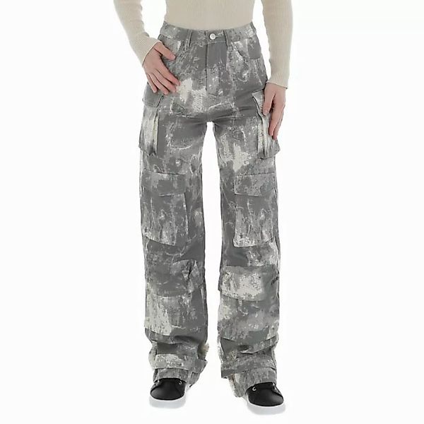 Ital-Design Cargohose Damen Freizeit (86746089) Camouflage Stoffhose in Gra günstig online kaufen