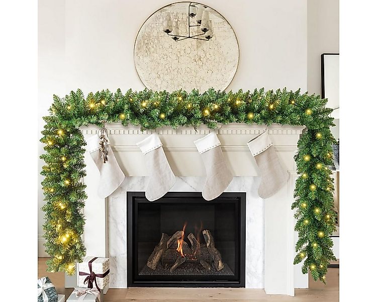 Montegoni LED-Girlande 270cm Kunst Weihnachtsgirlande grün mit 40 LED Licht günstig online kaufen