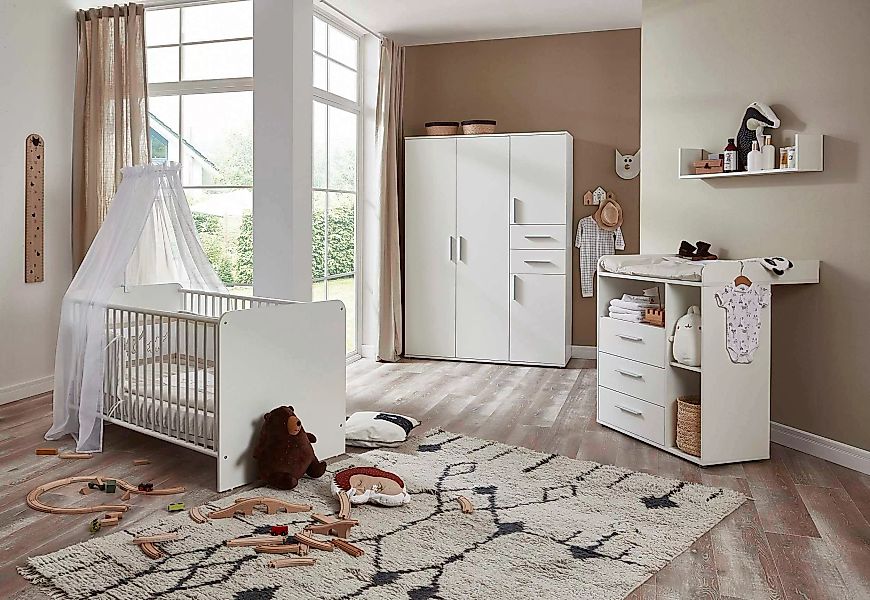 BMG Möbel Babyzimmer-Komplettset "Lea", (Set, 4 St., Bett, Wickelkommode, S günstig online kaufen