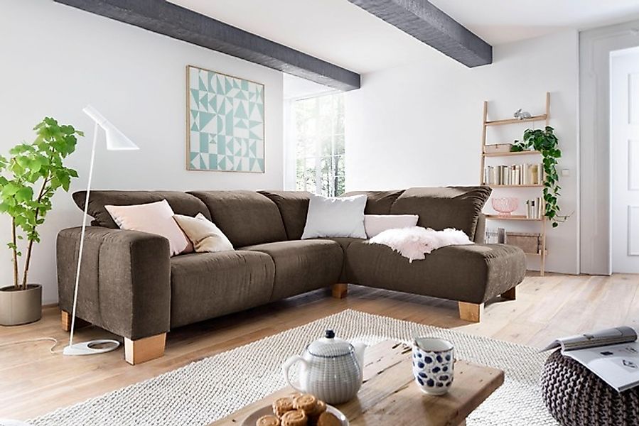 Home affaire Ecksofa »Hörnum bequemes Wohlfühlsofa, Federkern, Breite 281cm günstig online kaufen