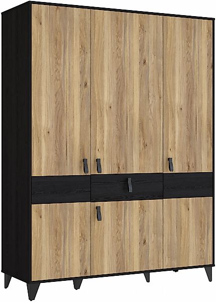 FORTE Kleiderschrank "Lya" Drehtürenschrank, Metallfüße, Stauraum günstig online kaufen