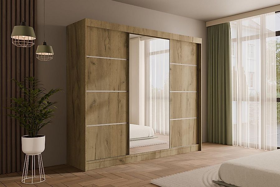 ALTDECOR Schiebetürenschrank PAOKI (Kleiderschrank Garderobenschrank mit vi günstig online kaufen