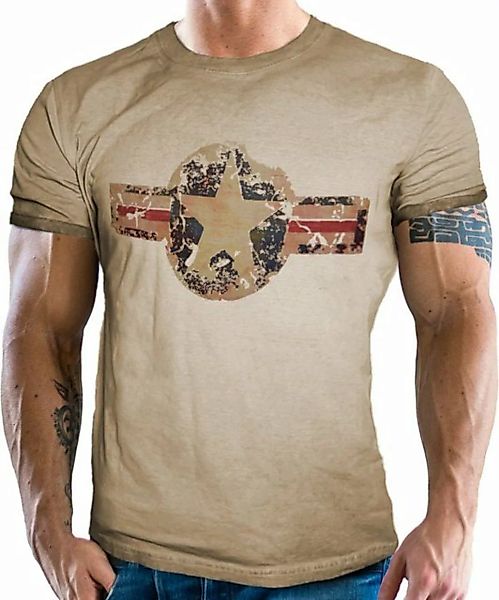 GASOLINE BANDIT® T-Shirt für den US-Army Fan im Washed Sand Look USAF günstig online kaufen