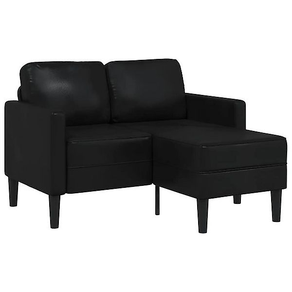 vidaXL Sofa 2-Sitzer-Sofa mit Chaiselongue L-Form Schwarz 125 cm Kunstleder günstig online kaufen