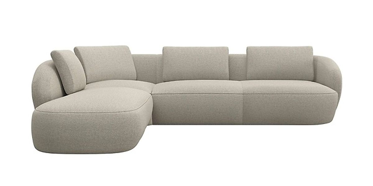 FLEXLUX Ecksofa »Torino, rund, L-Form, Sofa-Ecke mit Ottomane«, Modernes, o günstig online kaufen