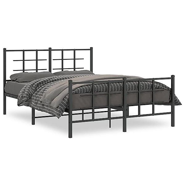 vidaXL Bettgestell mit Kopf- und Fußteil Metall Schwarz 140x200 cm 355580 günstig online kaufen