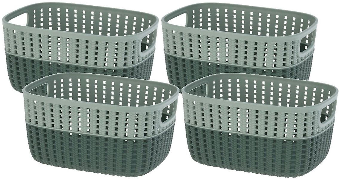Koopman Aufbewahrungskorb Organizer Box Kiste Kunststoff 23x17x12cm 4 er Se günstig online kaufen