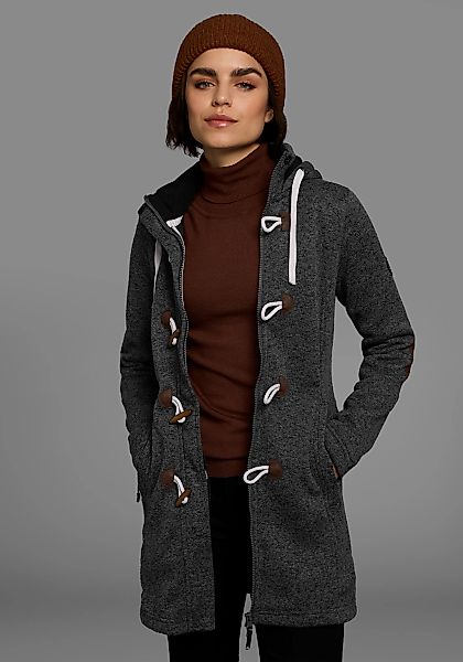 Polarino Strickfleecejacke mit Kapuze für den Übergang, aus Strickfleece, a günstig online kaufen