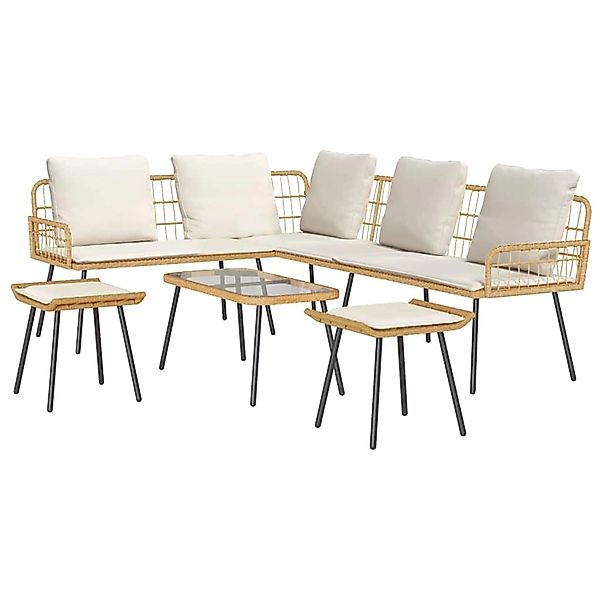vidaXL Garten-Sofa-Set 4-Tlg Natur Poly Rattan 3328651 günstig online kaufen
