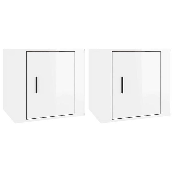 Vidaxl Nachttische 2 Stk. Hochglanz-weiß 50x39x47 Cm günstig online kaufen