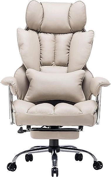 LuxusKollektion Chefsessel Ergonomischer Bürostuhl mit Fußstütze günstig online kaufen