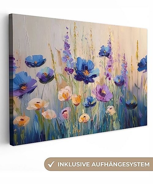 OneMillionCanvasses® Leinwandbild Sommer - Wildblumen - Pinselstriche, Foto günstig online kaufen