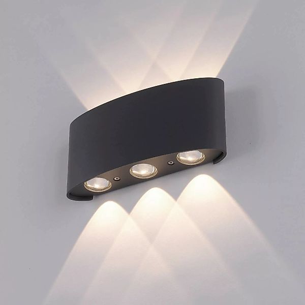Paul Neuhaus LED-Außenwandleuchte Carlo, 17 cm, 6-flg., IP54 günstig online kaufen