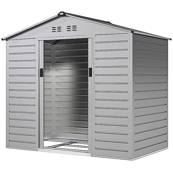 Outsunny Verzinkter Stahl Gerätehaus 2,43㎡ 213x131x192cm Geräteschuppen mi günstig online kaufen