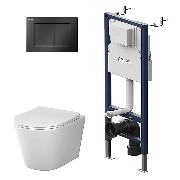 AM.PM WC Set Wand WC Vorwandelement Drückerplatte Toilette mit Spülkasten K günstig online kaufen