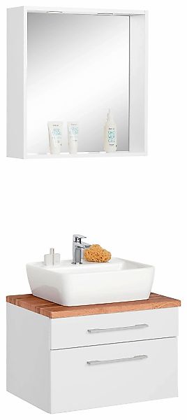 welltime Badmöbel-Set "Davos" 2 Stk. tlg. mit rechteckigem Waschbecken günstig online kaufen