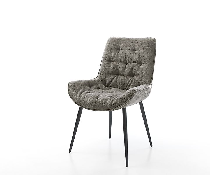 Esszimmerstuhl Taimi-Flex Bouclé Soft Schlamm 4-Fuß konisch Schwarz günstig online kaufen