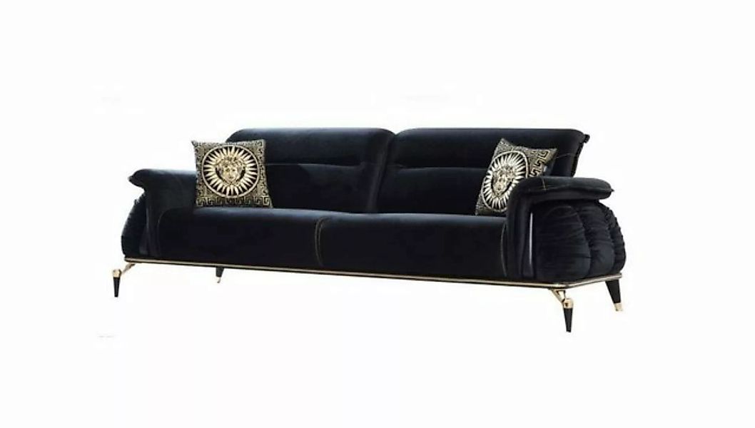 JVmoebel 3-Sitzer Sofa 3 Sitzer Schwarz Chesterfield Designer Möbel Wohnzim günstig online kaufen