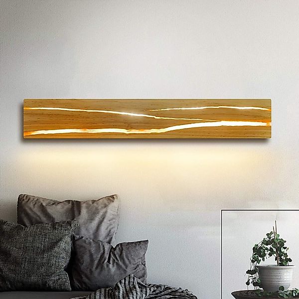Nettlife Wandleuchte Innen Holz Holzmaserung wandlampe günstig online kaufen