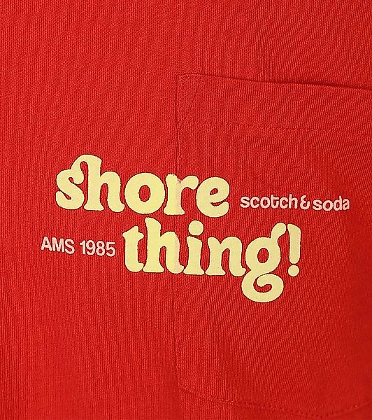 Scotch & Soda T-Shirt Artwork Rot - Größe M günstig online kaufen