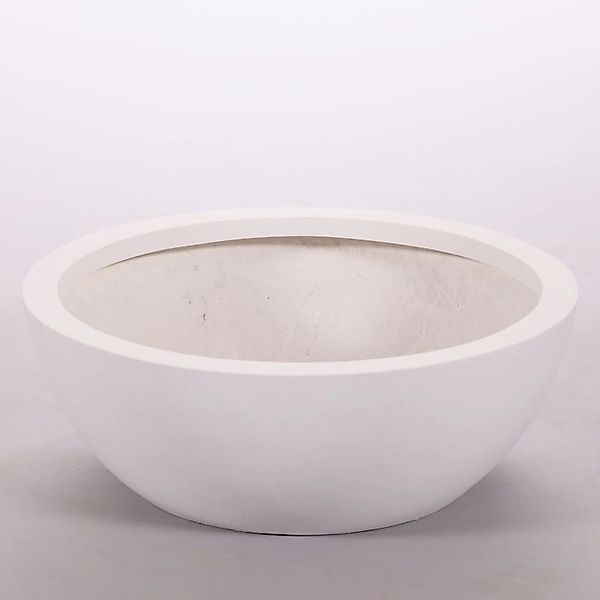 Elegant Einrichten Pflanzkübel Fiberglas Schale-Rund D55xH19cm Perlmutt-Wei günstig online kaufen