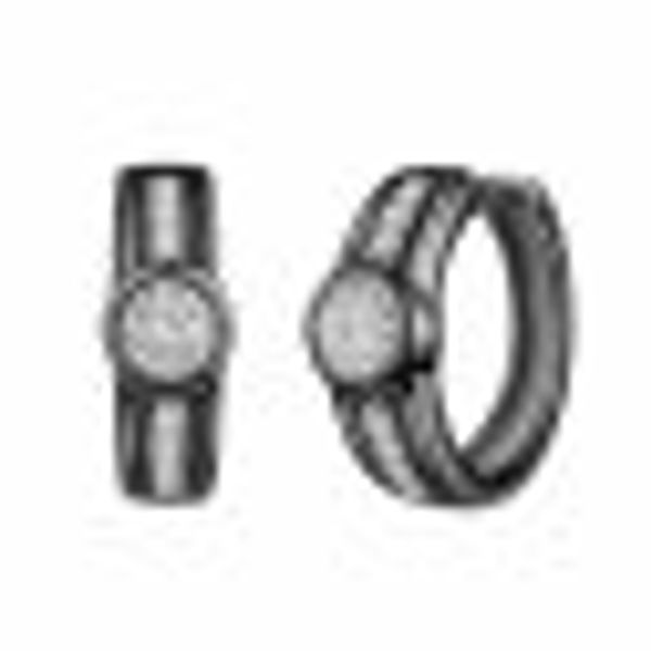 Creolen 925 Sterling Silber rhodiniert/schwarz Zirkonia günstig online kaufen