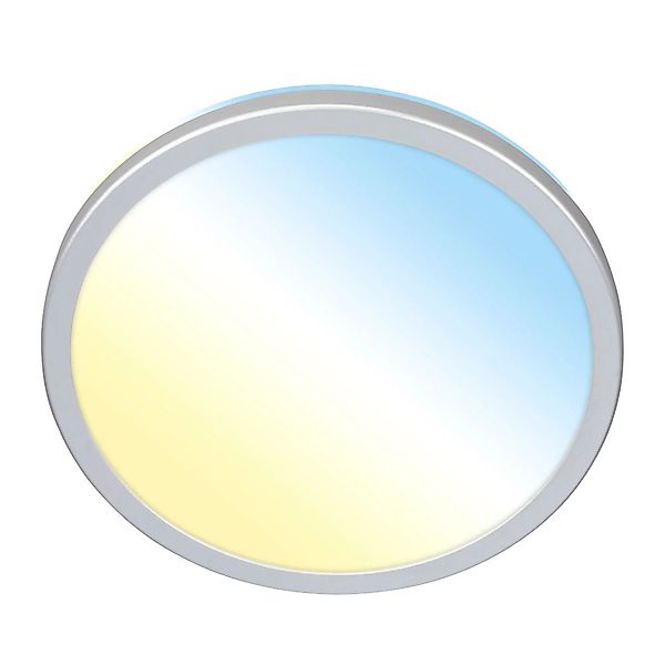 Briloner LED-Deckenleuchte Kada CCT Ultraflach Ø 29,5 cm x 2,8 cm Chrom Mat günstig online kaufen