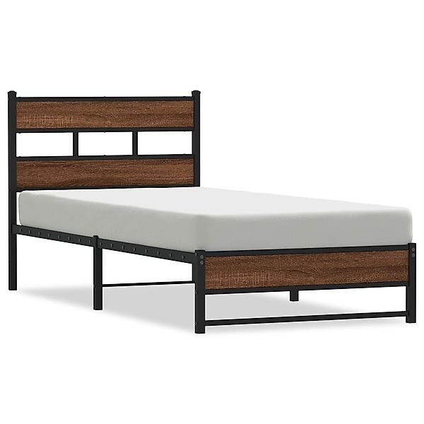vidaXL Bett Metallbett ohne Matratze Eichen-Optik günstig online kaufen