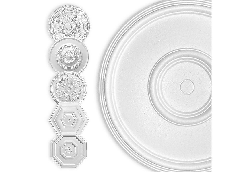 Hexim Wanddekoobjekt Kreis 50cm (HEXIM Stuckrosette aus EPS Styropor weiß - günstig online kaufen