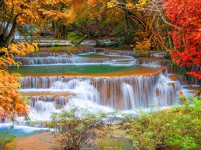 Papermoon Fototapete »Waterfall in Rain Forest« glatt günstig online kaufen