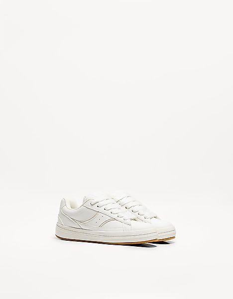 Bershka Skate-Sneaker Damen 37 Weiss günstig online kaufen