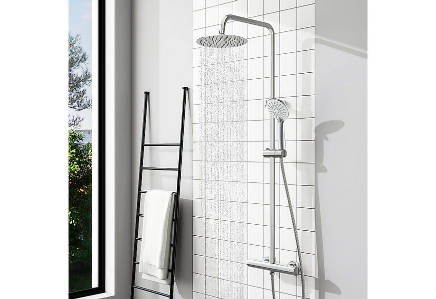 Aica Sanitär Duschsystem Thermostat Duscharmatur Regendusche Duschset mit H günstig online kaufen