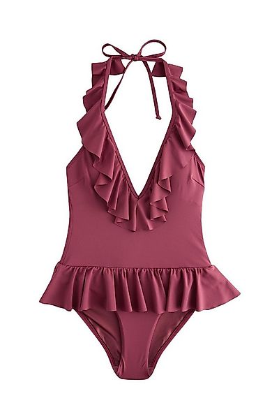Next Badeanzug Bauchformender Neckholder-Badeanzug mit Rüschen (1-St) günstig online kaufen