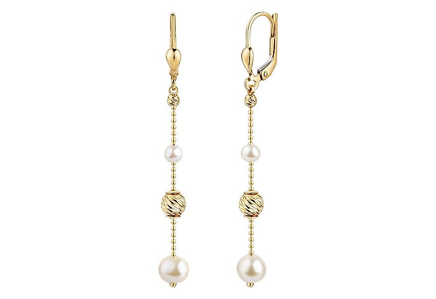 Fascination by Ellen K. Paar Ohrhänger 585/- Gelbgold glanz Kugeln und Perl günstig online kaufen
